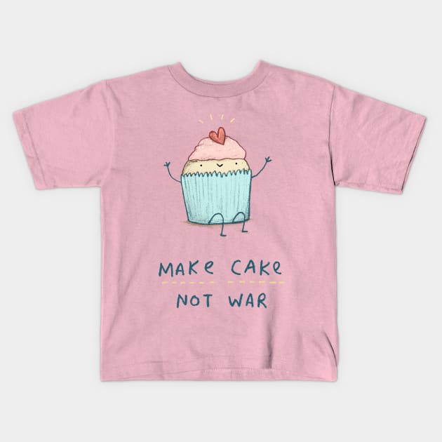 Make Cake Not War Kids T-Shirt by Sophie Corrigan